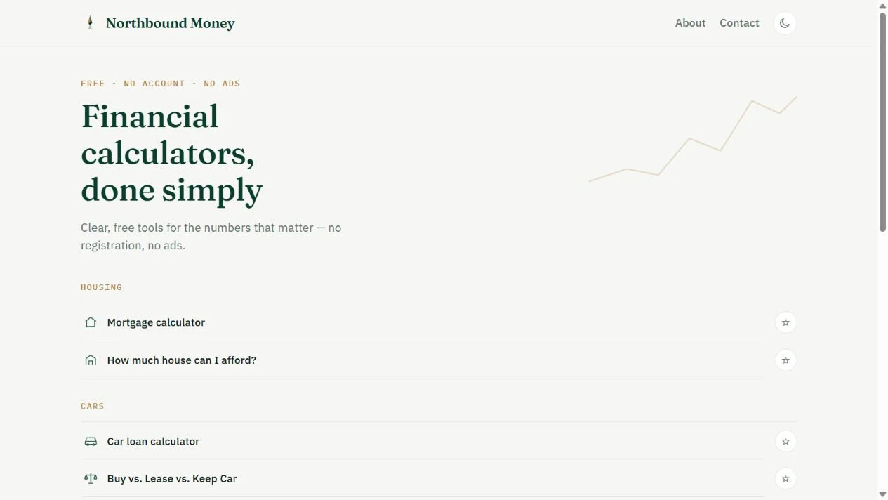 Northbound Money homepage.